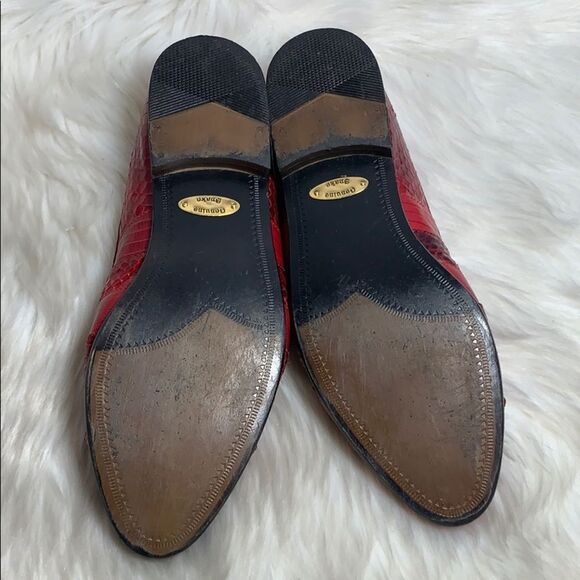 Stacy Adams Red Snakeskin Tassel Loafers Sz 7 - Picture 9 of 9